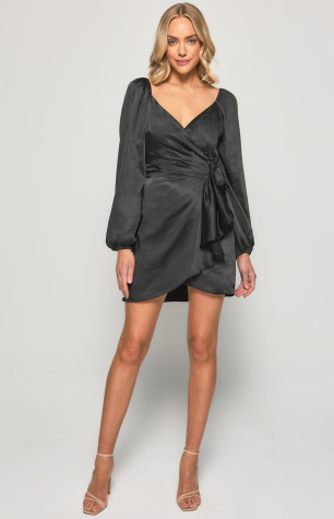 Style State Wrap Front Tie Detail Satin Dress 2024, Buy Style State Online