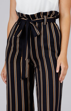 Zara Striped Paperbag Waist Trousers - Size XS - BNWT | eBay