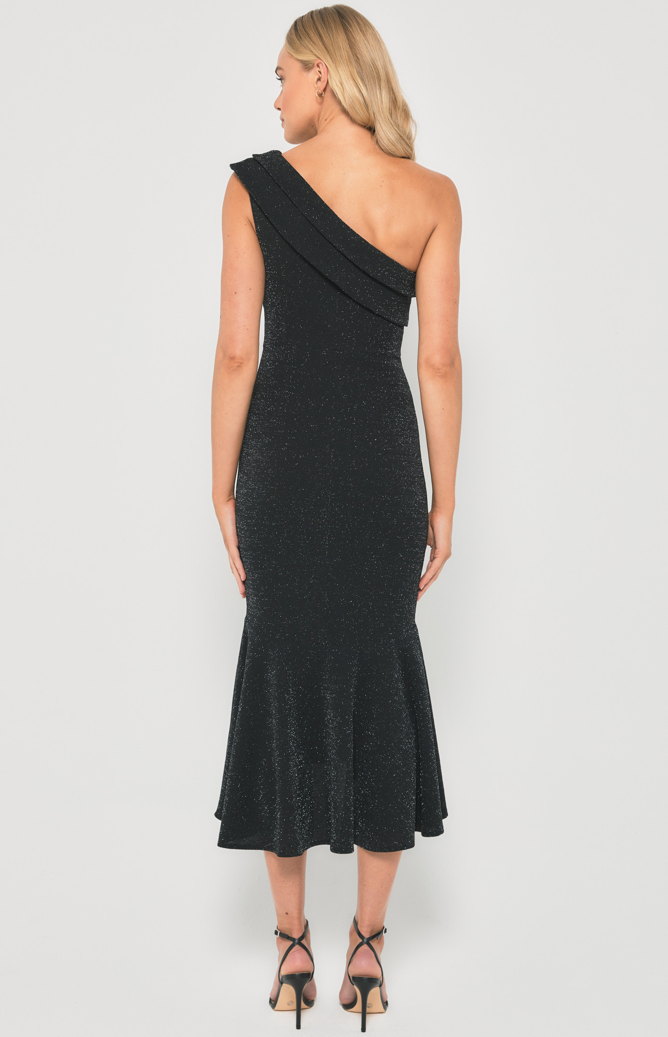 One shoulder 2025 fishtail midi dress