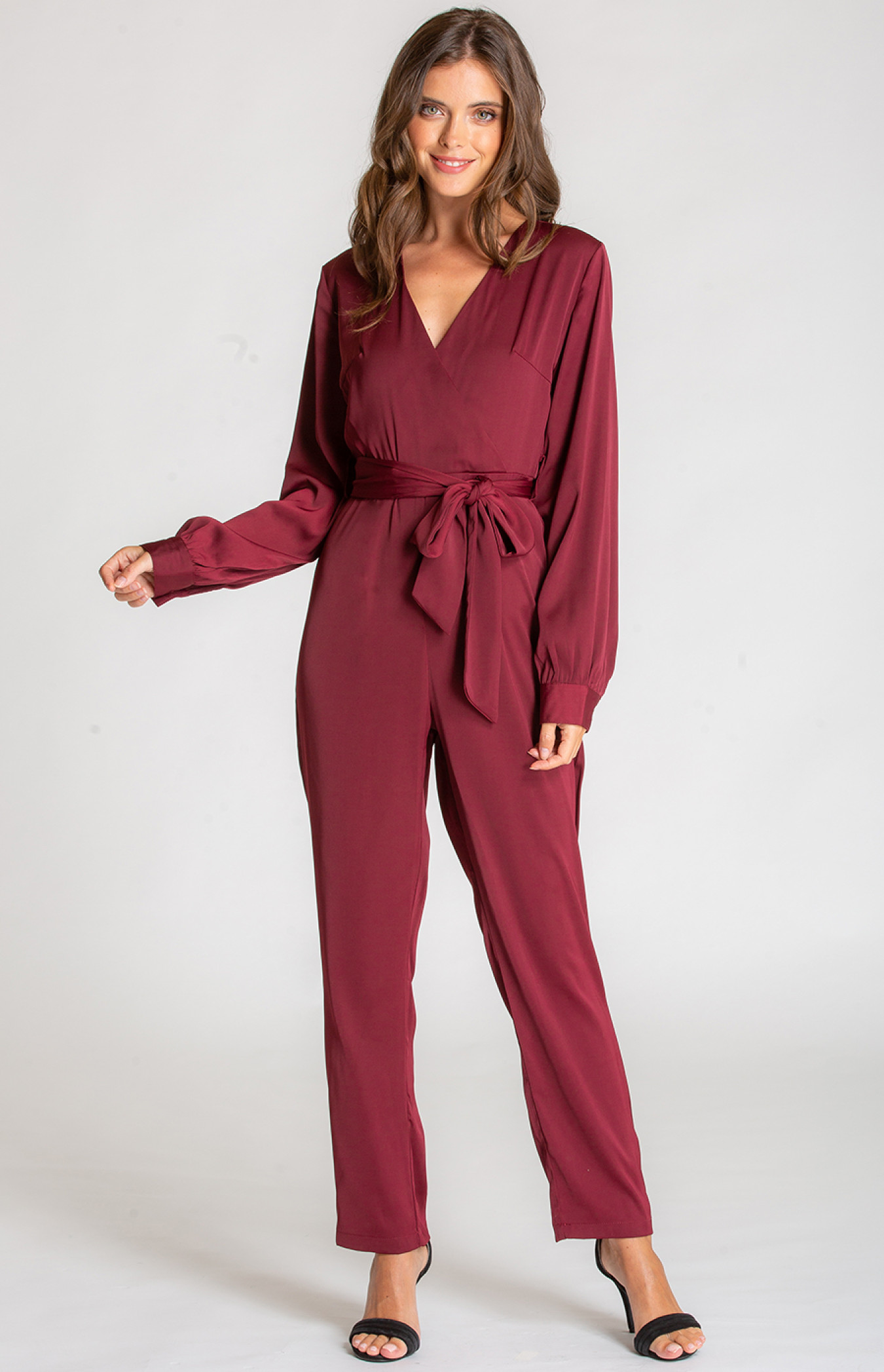 Tapered Leg Long Sleeve Jumpsuit (SJP380B) | Style State