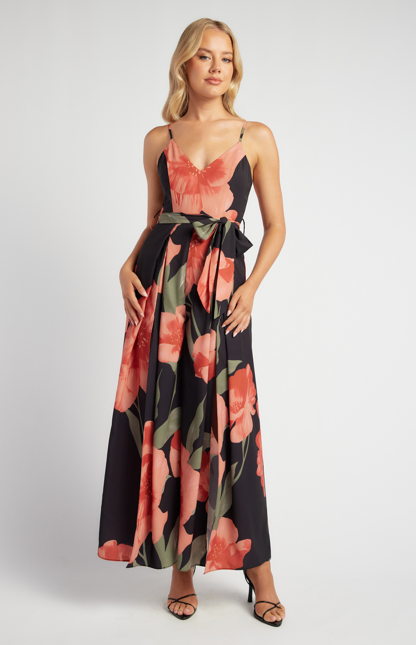 Floral Jumpsuit with Front Split Details (SJP607-2A)