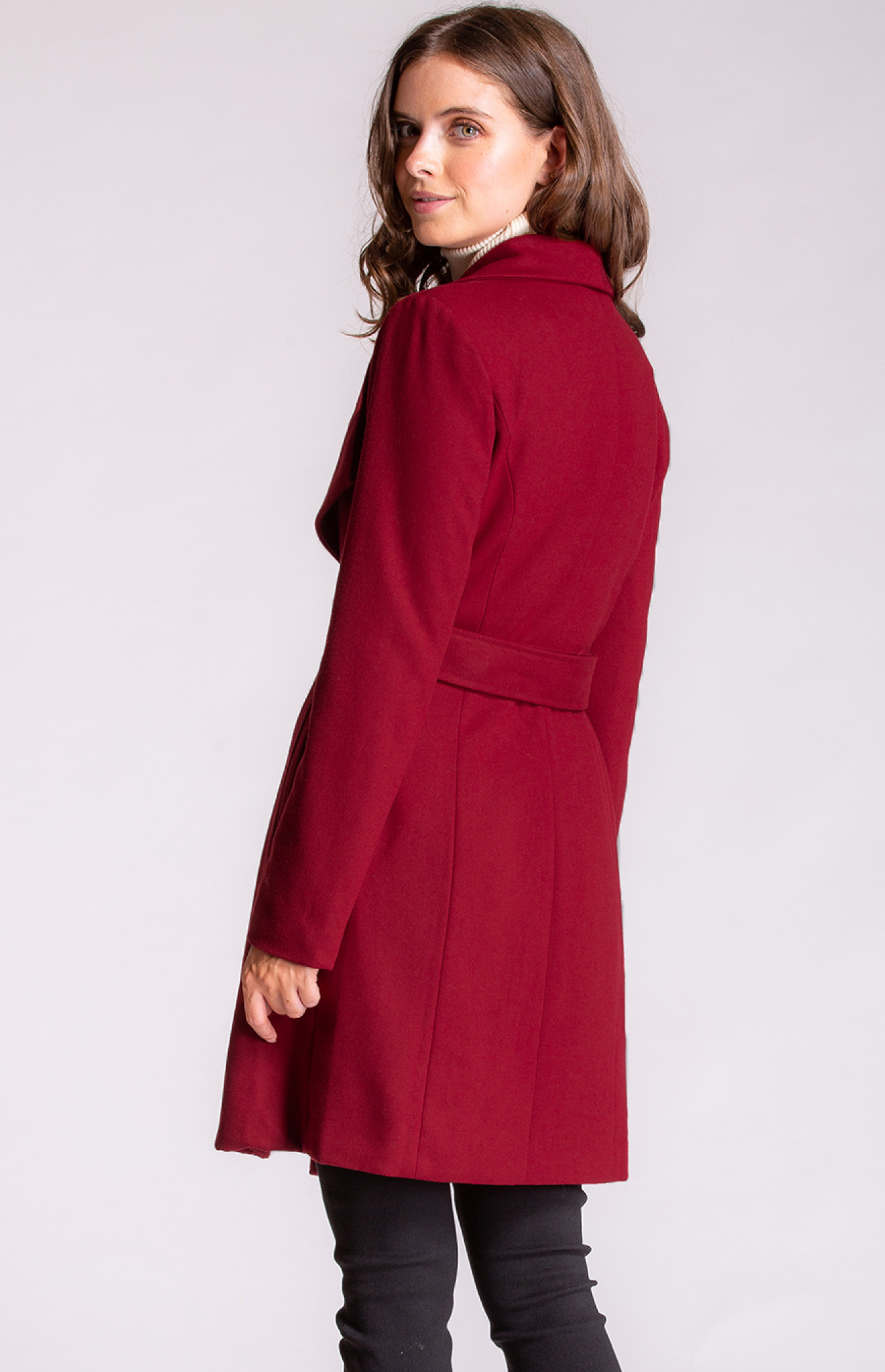 Faux Wool Wrap Coat