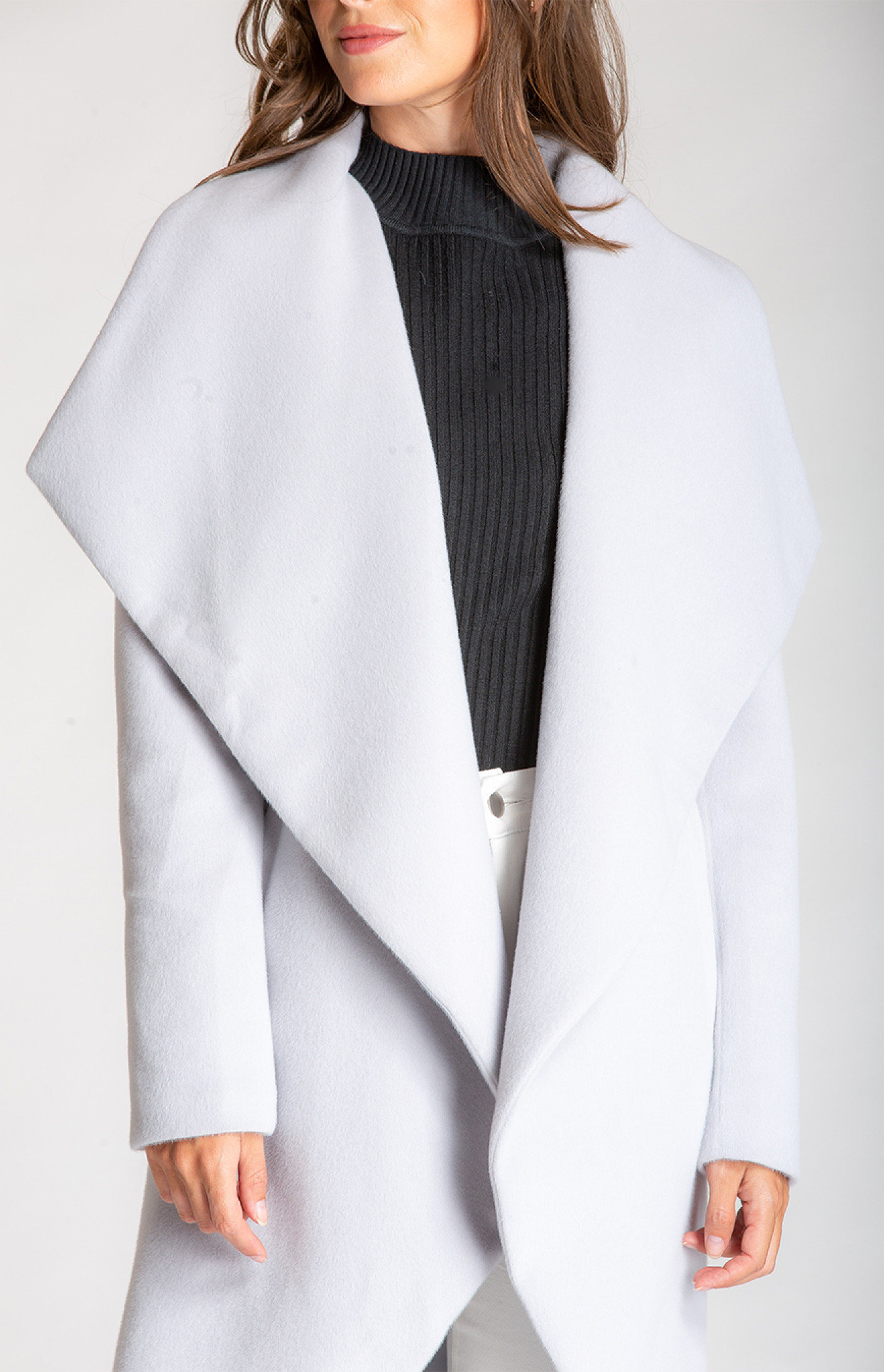 Wool clearance waterfall coat