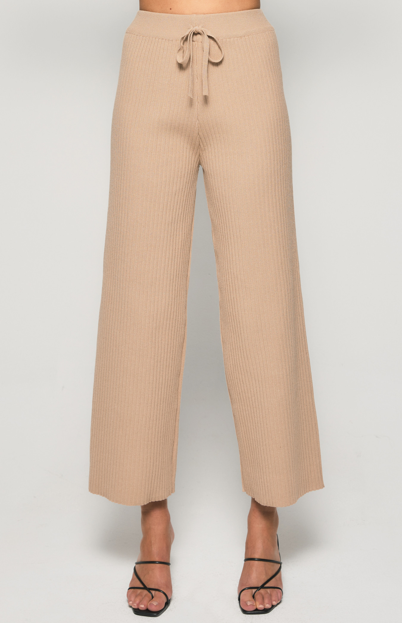 Wide Knitted Pants Beige  Pants, Knit pants, Knitted