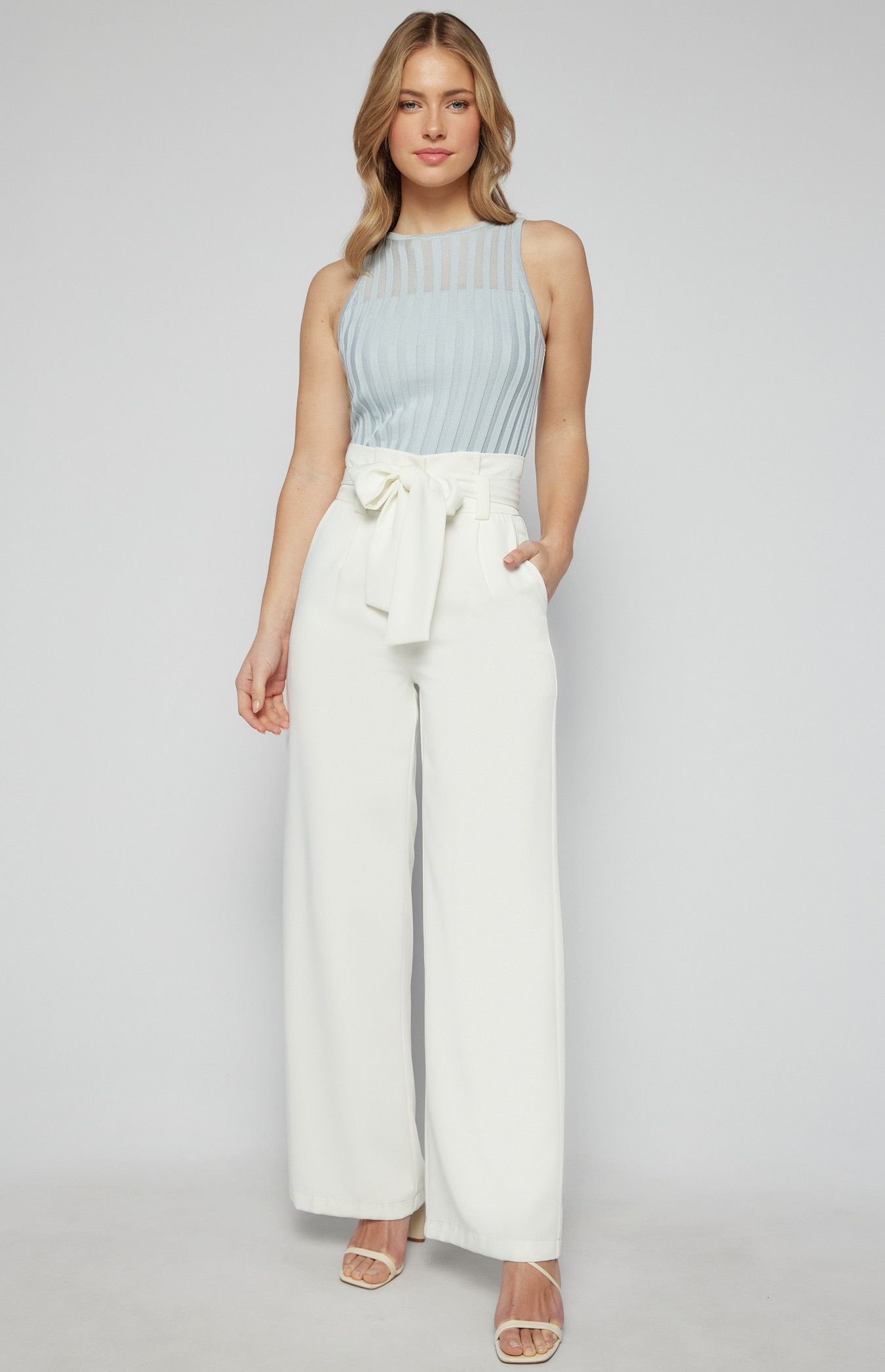 Paper Bag Waist Wide Leg Pants SPA328B Style State