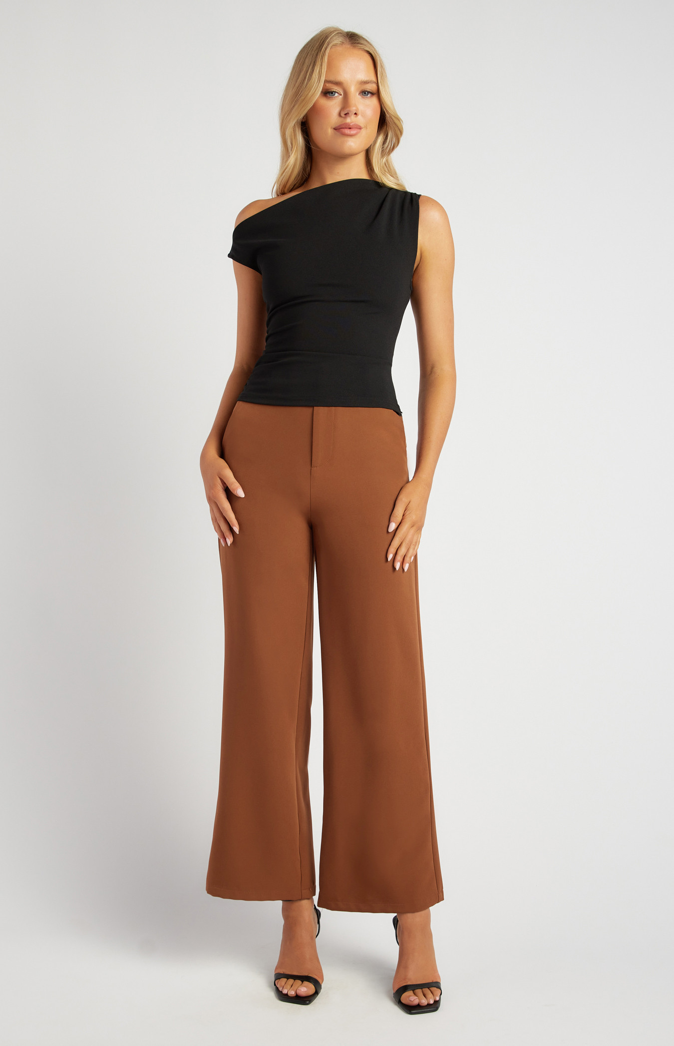 High Waisted Boot Cut Jersey Pants (SPA506B)