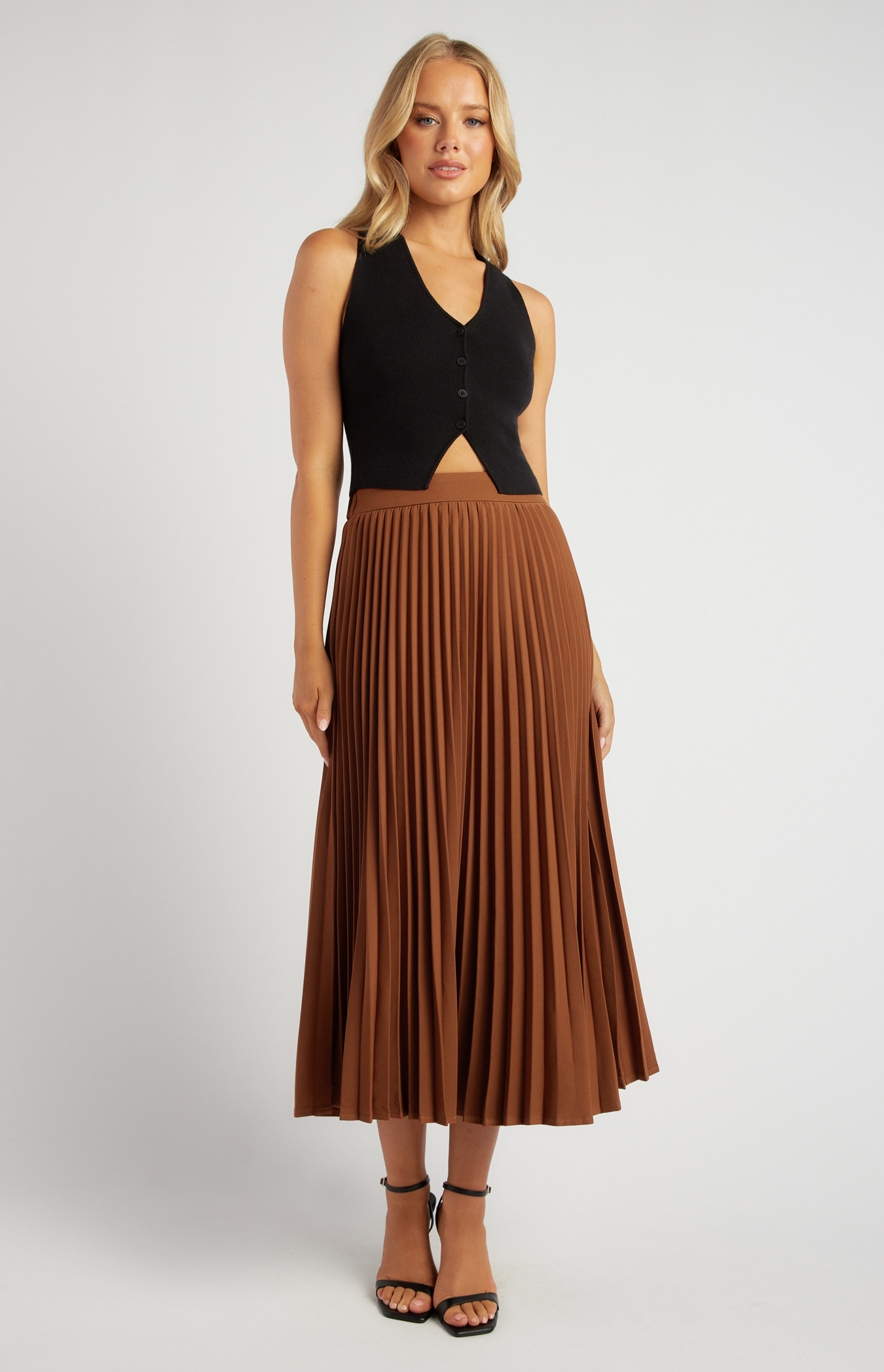 A Line Pleated Skirt (SSK381A)