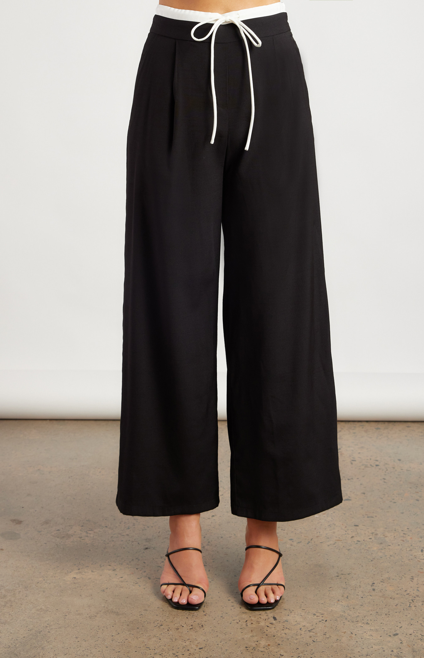 Contrast Drawstring Waist Detail Pants (WPA292B)